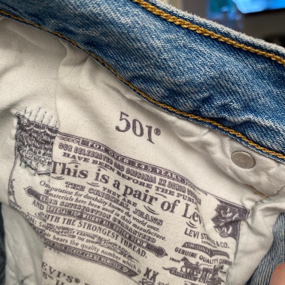 Levi’s 501 Distressed Straight Leg Rigid Jeans 31 - Picture 10 of 14